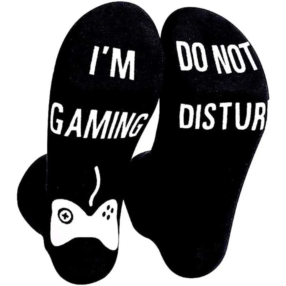 Black Gamer‎ Socks Gaming Do Not Disturb Novelty Ankle Socks